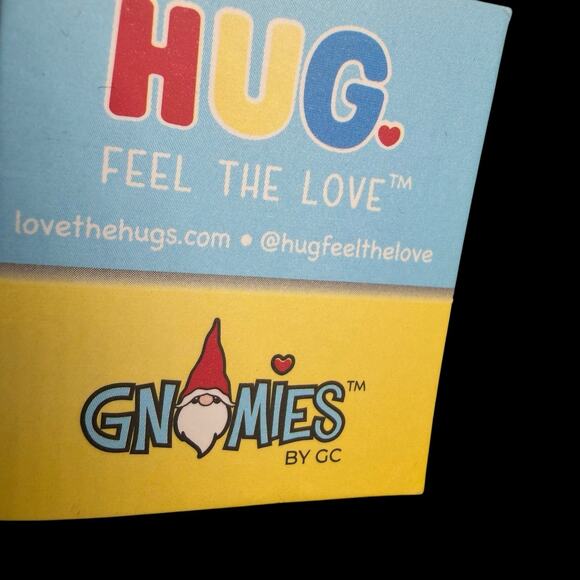 HUG Gnomies Harper Plush Gnome 7.5 in Camo Hat Pink Beard NWT Sand Bag - Picture 4 of 9